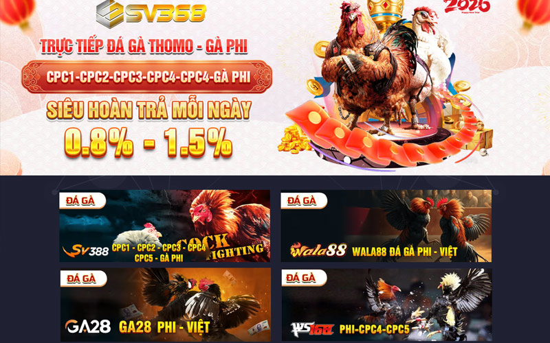 Sv368 🎖️ Trang Chủ Nhà Cái Uy Tín Sv368 Chính Thức ✔️ 26 Nhiều thể loại đá gà hấp dẫn