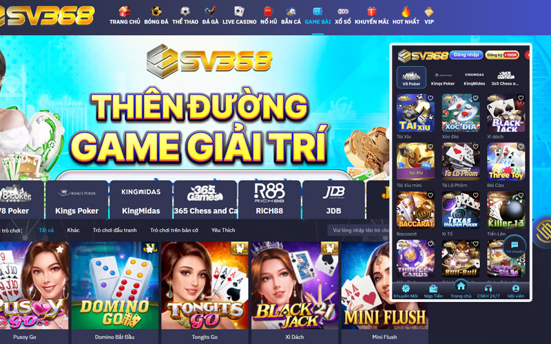 Sv368 🎖️ Trang Chủ Nhà Cái Uy Tín Sv368 Chính Thức ✔️ 30 Nhà cái cung cấp đa dạng tựa game bài hấp dẫn